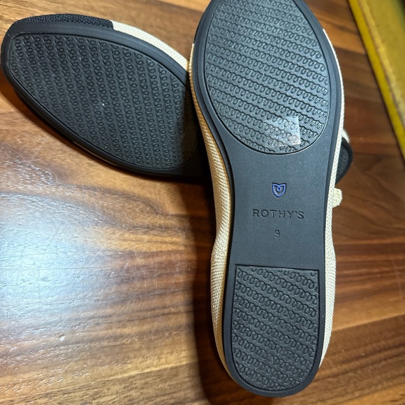 Rothy's NEW Cream and Black “The Square Mary Jane” Flats Size 9 - Picture 6 of 14